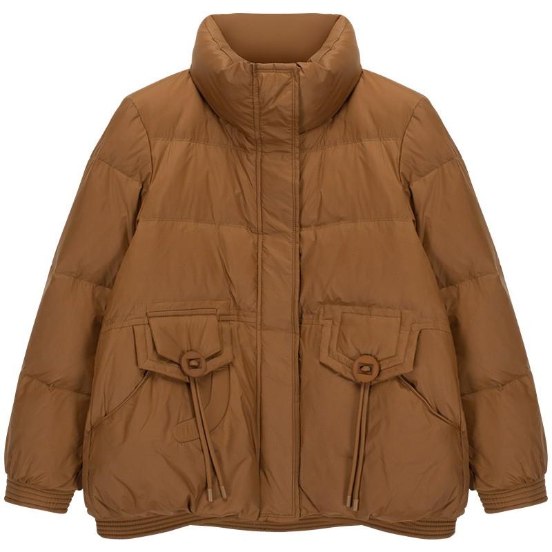 Womens Short Down Jacket Stand Collar Slim Fit Warm Winter Coat Petite Ladies