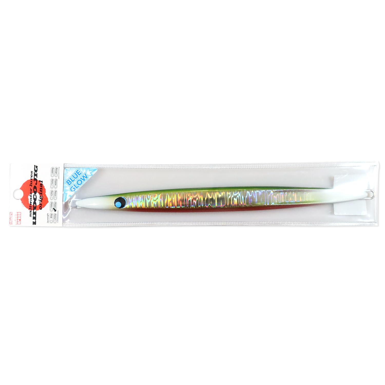 

UROCO UROCO JIG ORIGINAL 300g Midkin Red (#603BG Silver/Blue Glow)