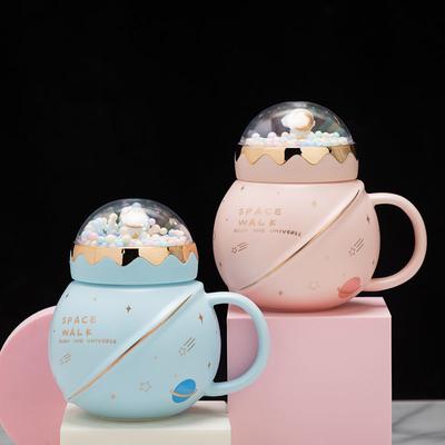 Creative Planet Mug כדורית קרמיקה כוס מים כוס קפה כוס חלב עם מכסה כוס מים מתנת אישיות