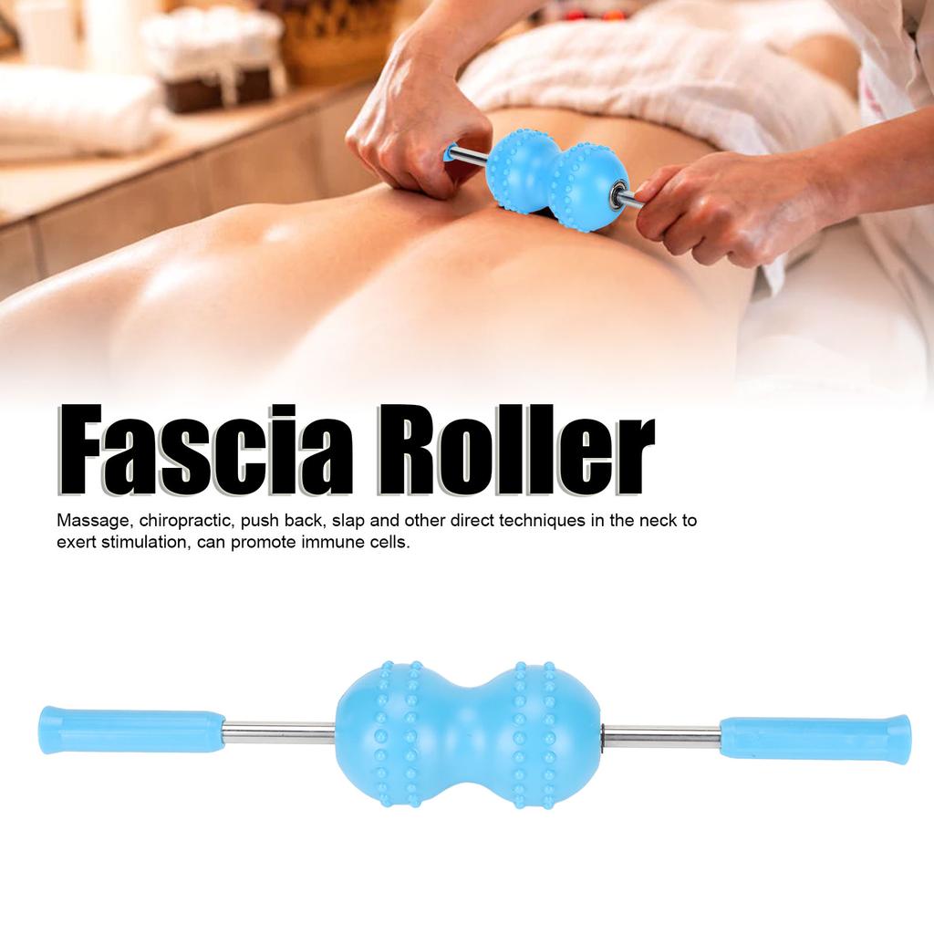 Fascia Muscle Roller Dual Ball Deep Tissue Massaging Reduces Pain Fascia Roller for Legs Neck