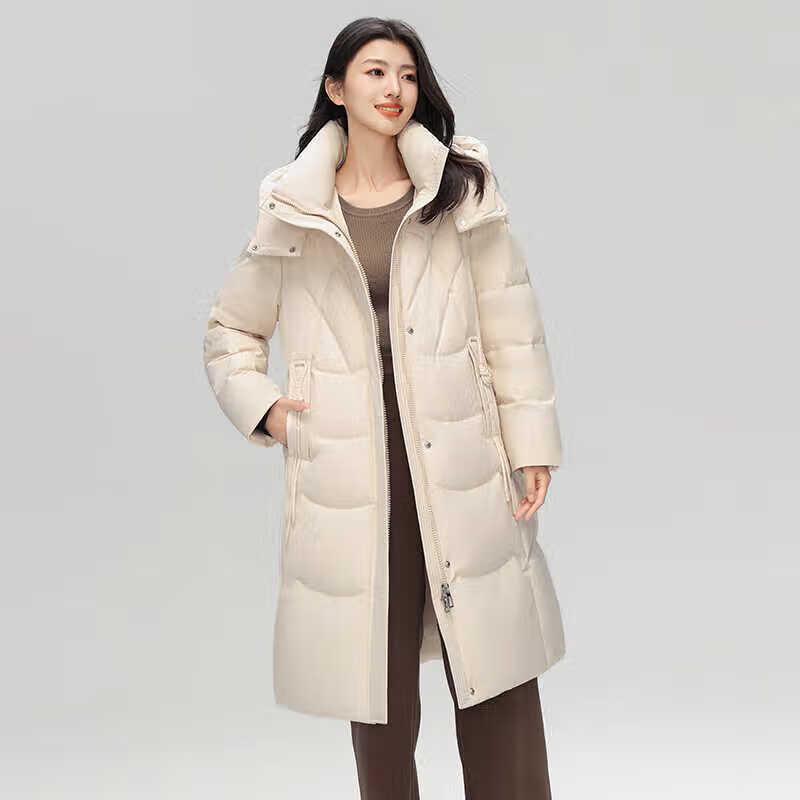 Xuezhongfei Women's Winter Mid-Length Stand Collar Down Jacket