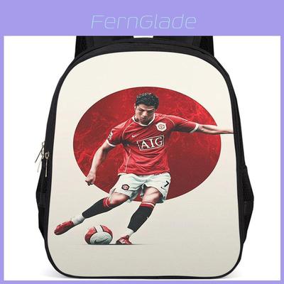 Spacious 15 Inch Cristiano Ronaldo School Backpack For Kids Lightweight Oxford Fabric
