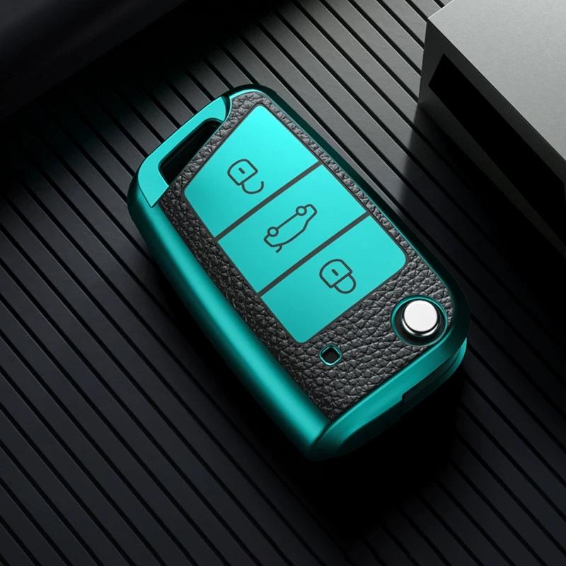 Car Key Cover For Vw Golf 7 Gti Polo T-Cross T-Roc Touran Tiguan Skoda Octavia Rapid Kodiaq Fabia Seat Ibiza Leon Ateca Arona