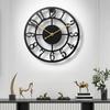 Industrial Themed 12Inch Rusts Resistant Metal Wall Clock Quiet Not Ticking Movement For Home Office Cafes Decoration