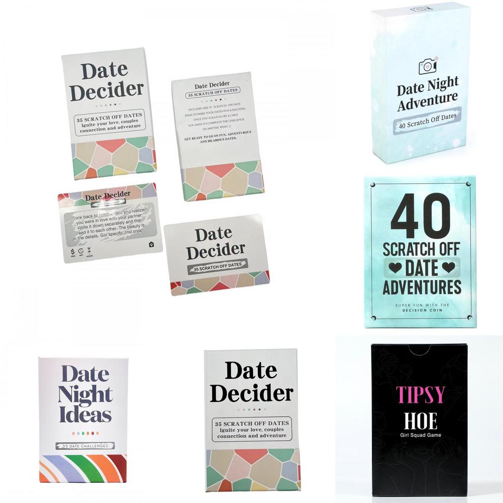 Card Date Decider Game With Scratch Off Challenges For Couples Relationship