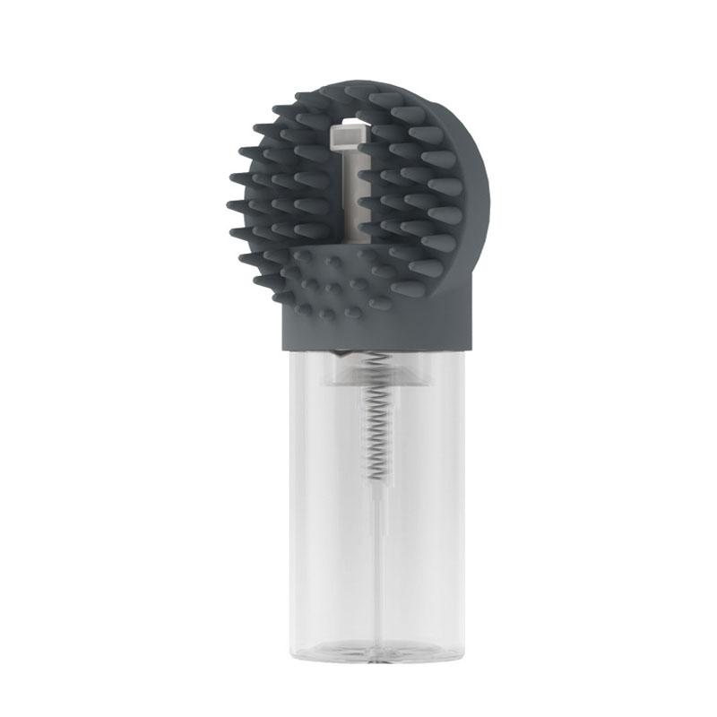 

Pet bath brush foam bath Integrated silicone rubbing with Visible Bottle Massage Bath Detachable Cat Comb Dog Grooming Equipment серый