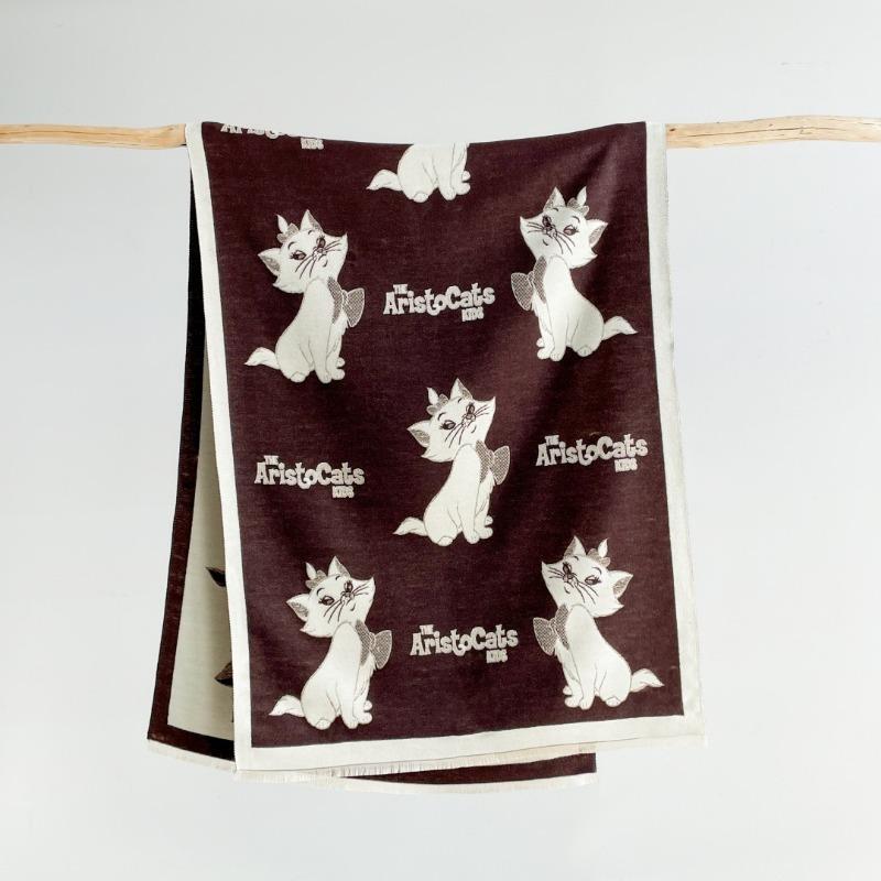 New cute college style imitation cashmere scarf female kitten double-sided fringed warm shawl versatile comfortable scarf trendy