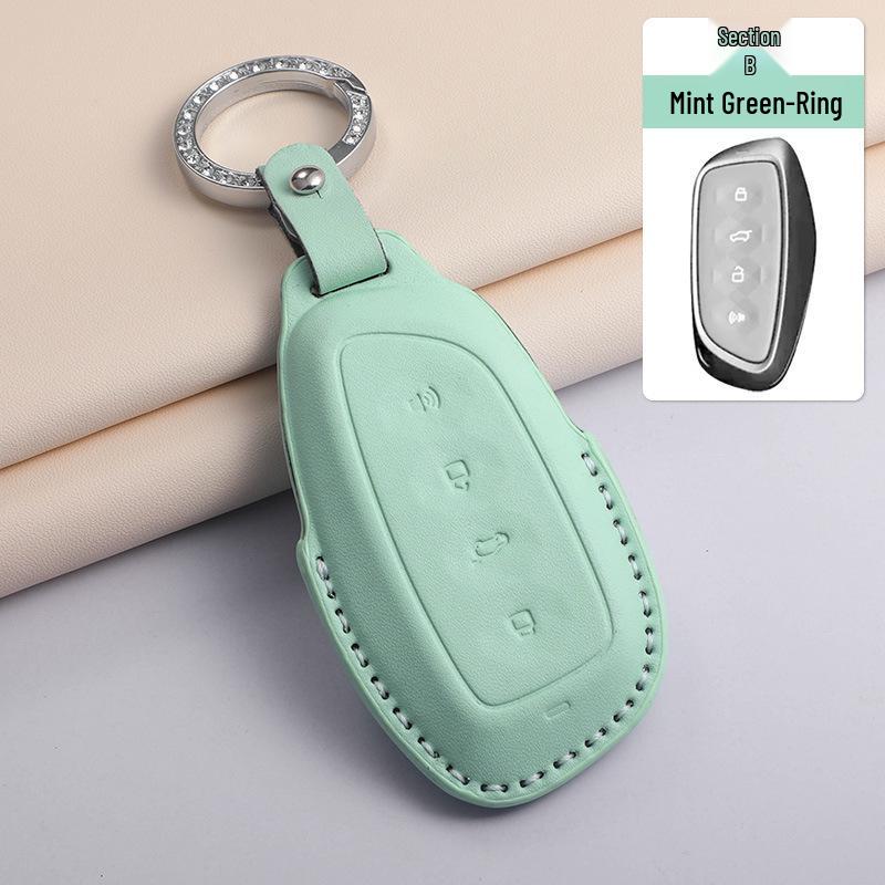 Fits Great Wall Models: Haval H6, M6 Plus, Menglong H2 Gen 2, Big Dog, F7, Divine Beast, H9 - Textured Green Key Case