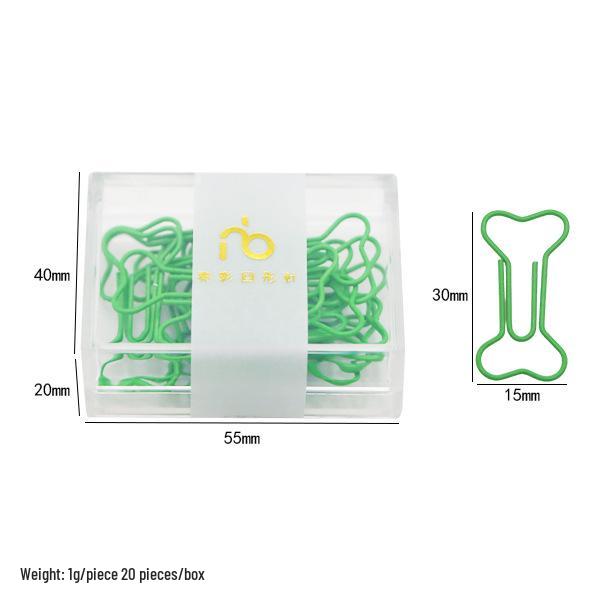 Multi-Color Dog Bone Paper Clips - Metal Binder Clips for Office Organization