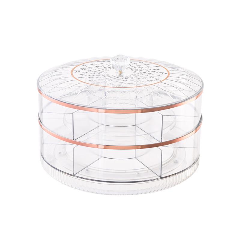 Rotating Double-Layer Snack and Fruit Tray