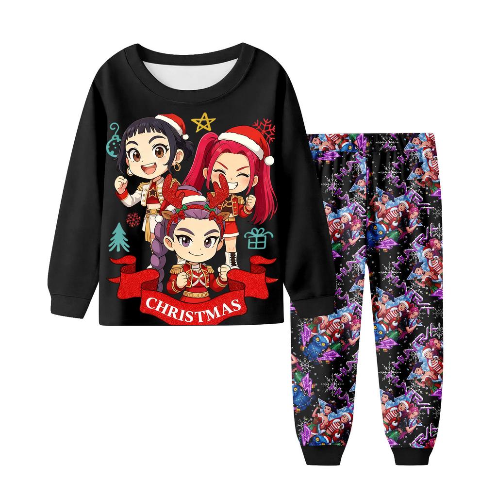 Children's Fashion Suit Skirt Round Neck Long Sleeve Top Pants