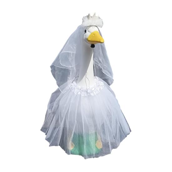 White Wedding Porch Goose Clothes Easy to Wear Festival Goose Attire Garden