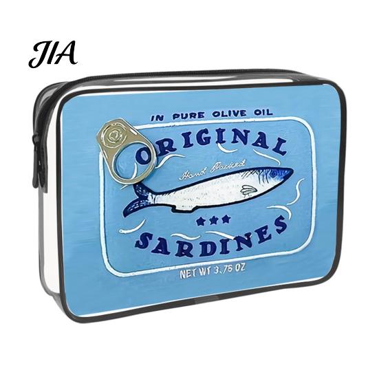 Langlebiger Badezimmerzubehörhalter Sardinendose Kosmetiktasche, Klare Wasserdichte Make-up-Tasche, Reißverschluss Transparente Reise-Aufbewahrungstasche Verschluss Toilettenartikel