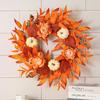 Handmade Maple Leaves Pumpkins Wreath Diy Decoration For Thanksgiving Halloween Front Door Wall Hanging Autumn Harvest Wreath