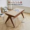 Northern Rattan Woven Bench: Minimalist Solid Wood Long Bench for Dining, Bedroom, or Entryway