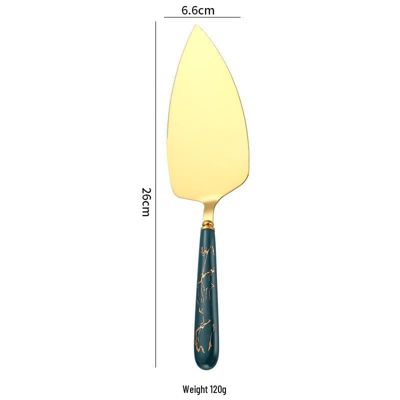 Stainless Steel Cake & Cheese Knife Set with Ceramic Handle - Includes Spatula, Pizza, and Pastry Knives in Gift Box