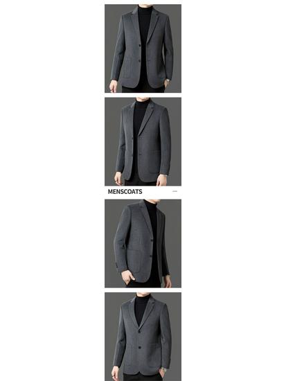 Men's Wool Suit with Goose Down Liner - Fashionable Autumn/Winter Double-Sided Casual Overcoat for Young and Middle-Aged.