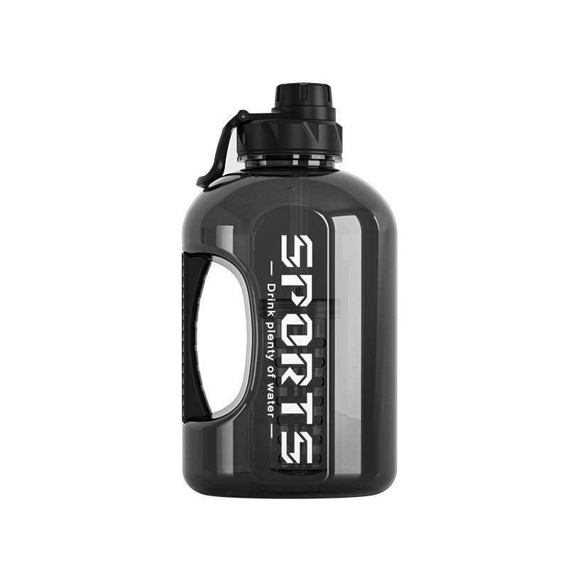 

1800/2600ML Sports Water Bottle with Straw Gym Cycling Cup Large Capacity Accurate Calibration Fitness Camping Men Water Kettle 1800ML чёрный