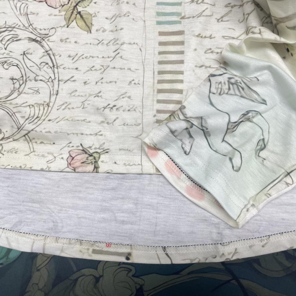 Frühlings- und Herbst-Rundhals-3D-Vintage-Blumendruck-Oberteil Modische lässige langärmlige Damen-T-Shirts