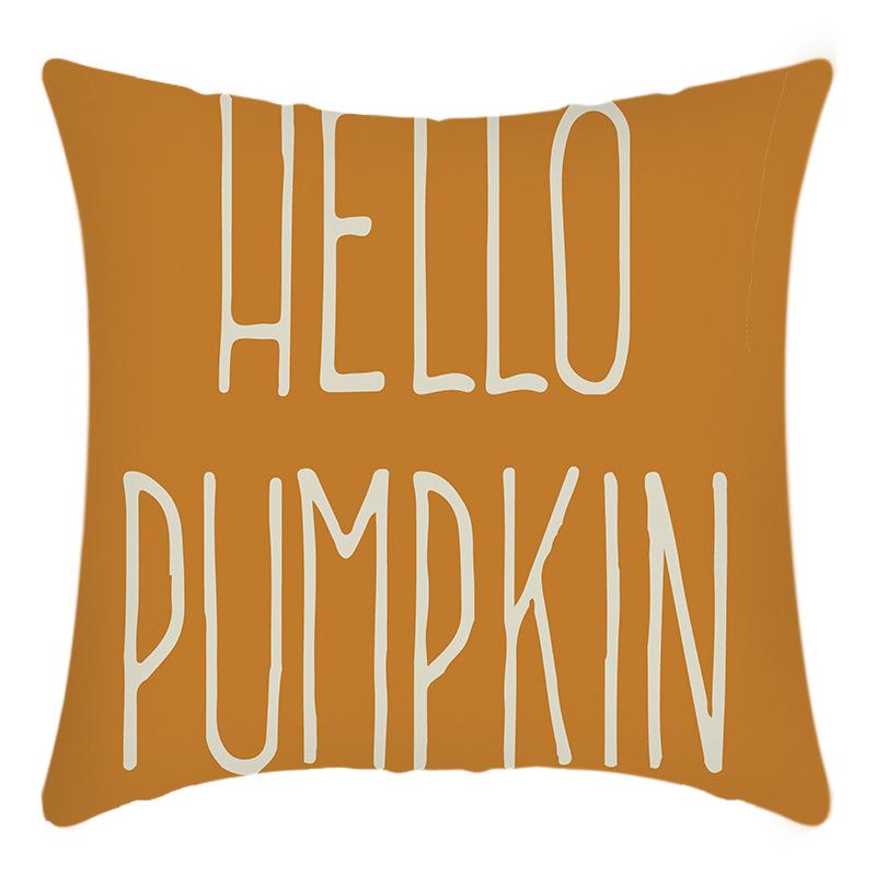 New Cross-cuddle Pillow Cover English Letters Thanksgiving Pumpkin Print Cushion Home Sofa Cushion Cover