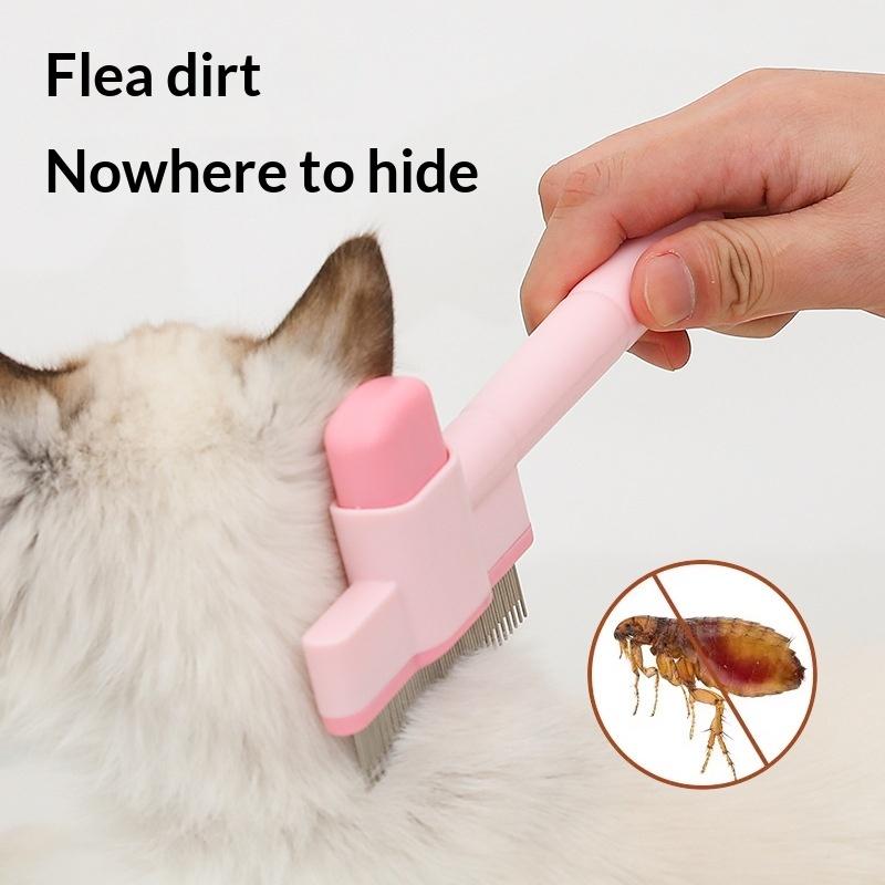 Pet Hair Remover Dog Comb Self Cleaning Dog Comb Pet Hair Remover One Button Massage Brush for Cats Grooming Easy Clean