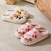 Fashion New comfortable winter cotton slippers warm and non slip women's slippers fashionable home women's shoes 2025 couple slippers