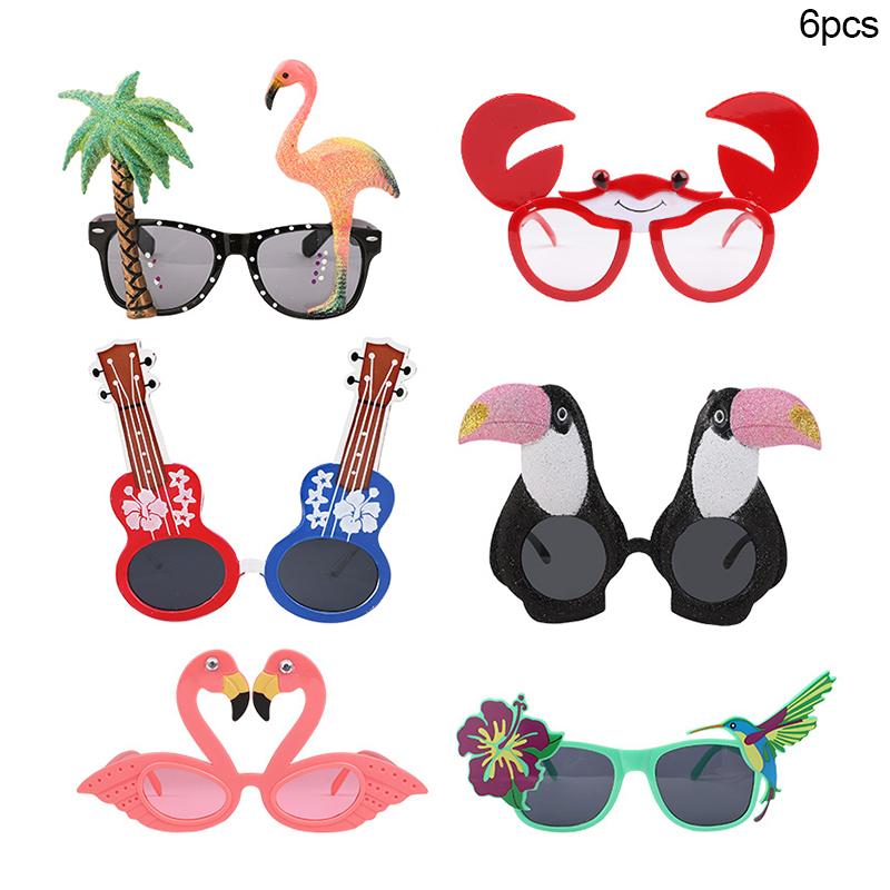 2-9Pcs Hawaiian Glasses Kit Luau Summer Birthday Decoration Tropical Party Favors Funny Sunglasses Props Beach Wedding Supplies