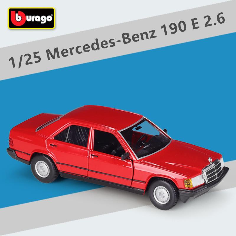 Bburago 1:24 Mercedes-Benz 190 E 2.6 Alloy Classic Car Model Diecast Metal Retro Old Car Vehicles Model Simulation Kids Toy Gift