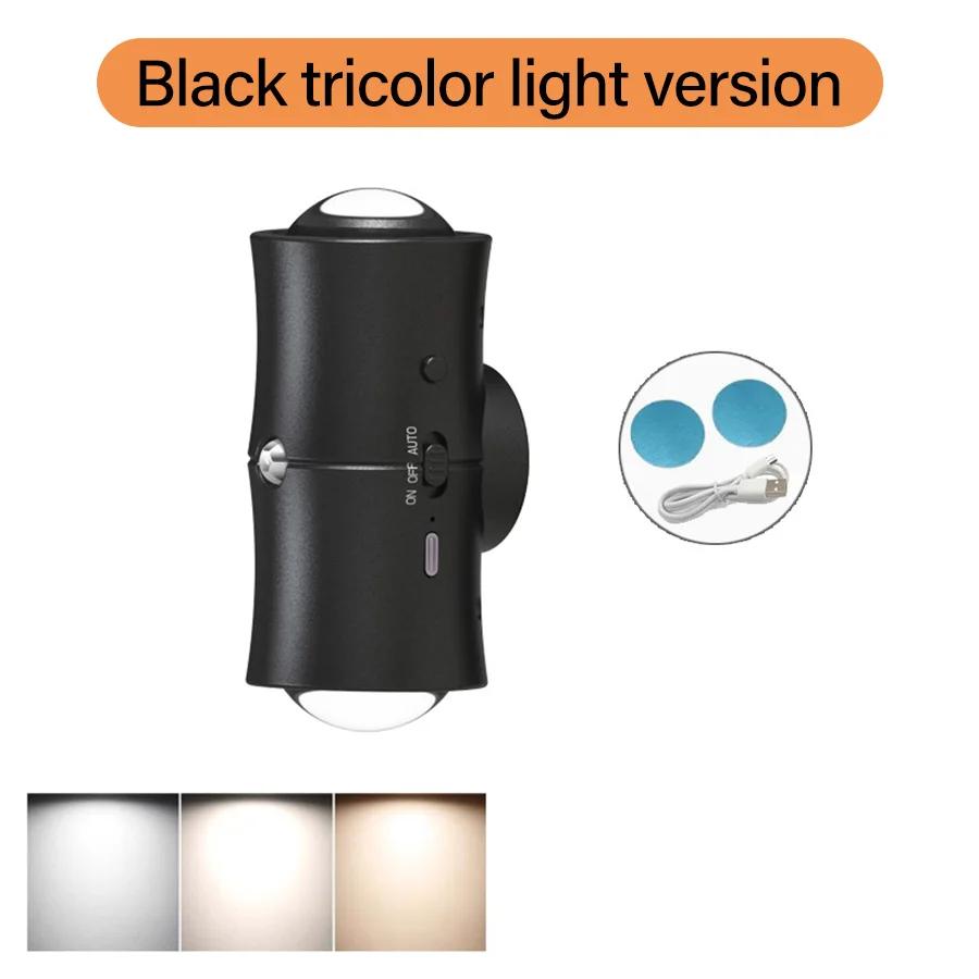Three-color RGB Human Body Induction Wall Light Motion Sensor Magnetic Desk Lamp Atmosphere Light for Bedroom Decoration