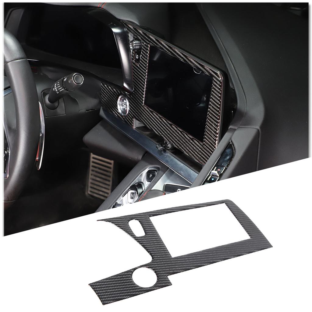 Soft Carbon Fiber Navigation Screen Panel Sticker Trim For Corvette C8 -25