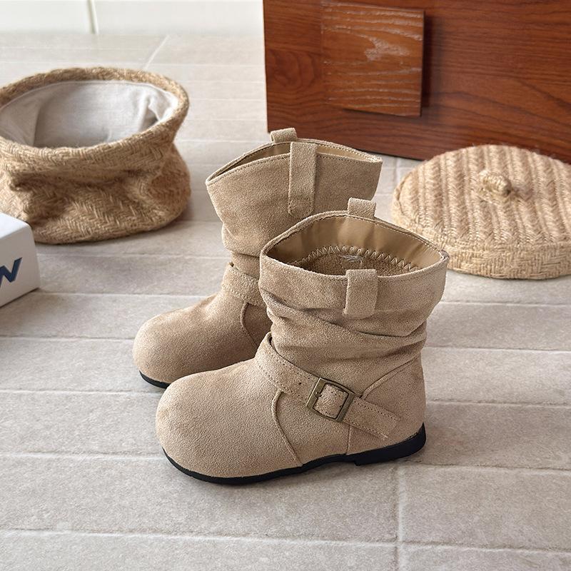 

New Autumn-winter Shoes - Chunky Boots with A Retro Style, Suitable for All Occasions, Girls Cotton Boots 28 абрикосовий
