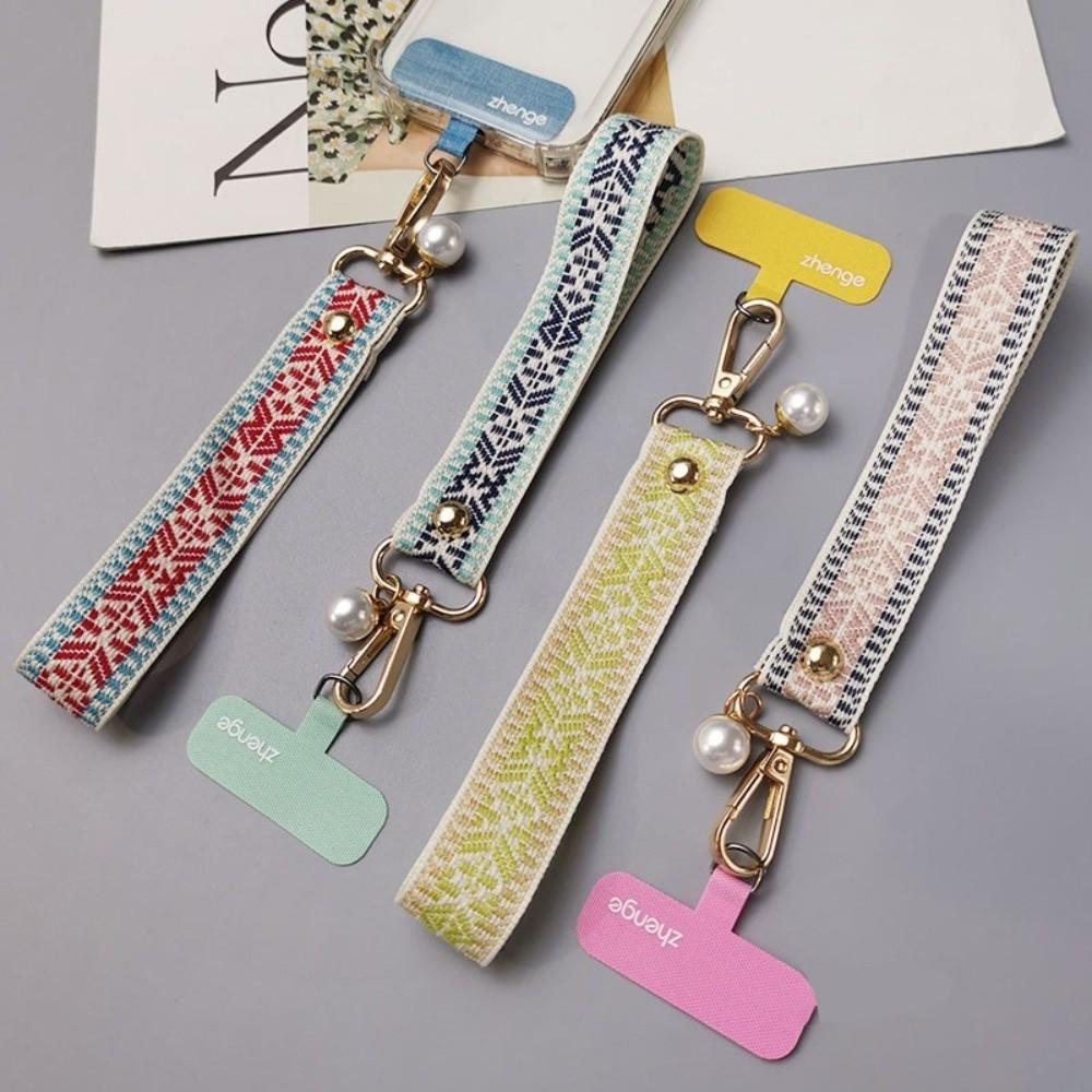Retro Patterned Mobile Phone Strap Pearl Mobile Phone Lanyard  Mobile Phone Pendant