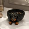 Dackel Aufbewahrungsschale 3D-gedruckte Schale, Harz Hundeförmiger Schreibtisch-Organizer für Schlüssel Schmuck, Dekorative Skurrile Wohnaccessoires Schälchen,