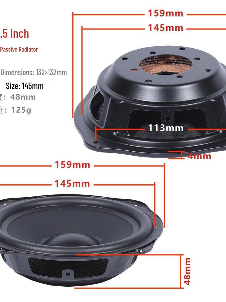 Fake Horn Bass Radiator: 4, 5, 6.5, 8-inch Passive Auxiliary Speaker Diaphragm