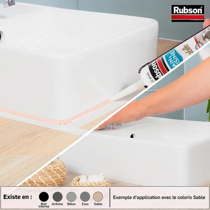 Mastic sanitaire - rubson - 280 ml - élastomère silicone - anti-moisissures - ardoise