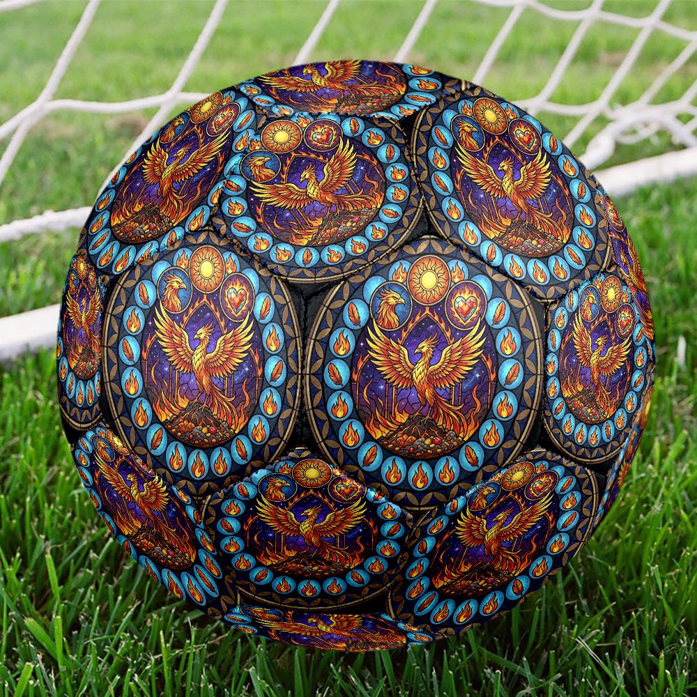 Phoenix Through Flames Round Football Size 5 Adult Ball Suitable for Training Matches and Outdoor Team.