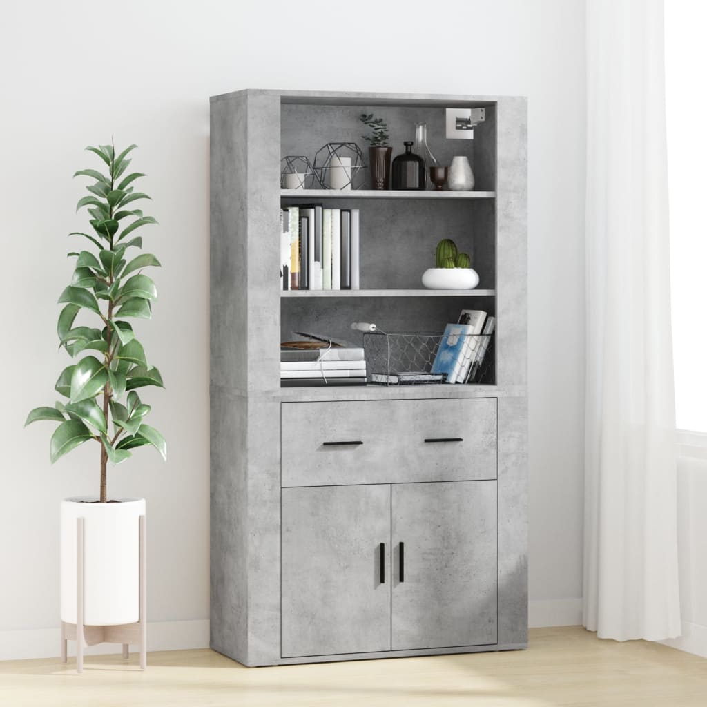 vidaXL Highboard Betongrau Holzwerkstoff