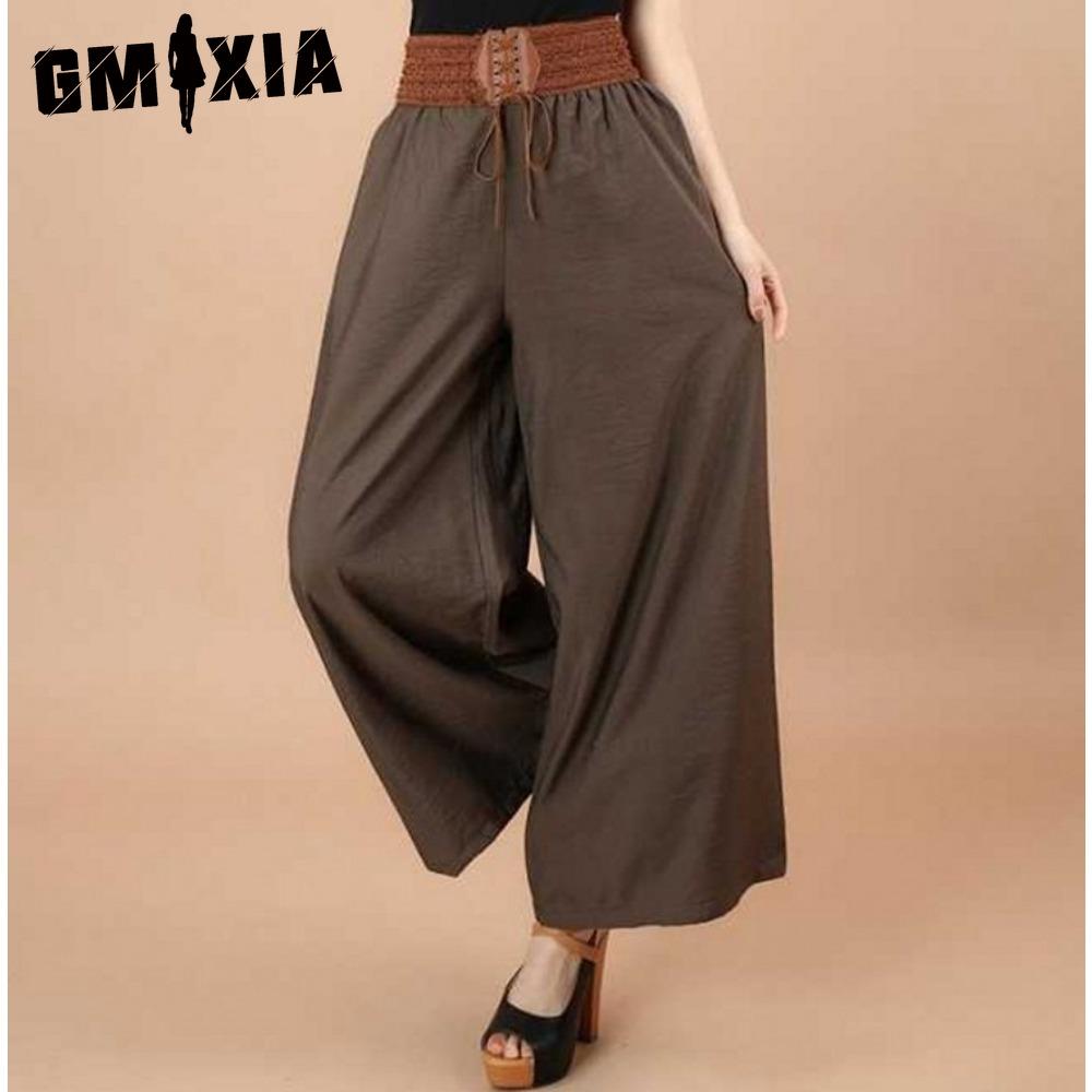 GMXIA Women's Fashion Casual Solid Color Print Pants & Capris
