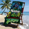 Custom Name Personalized Gamer Print Beach Towel, for Trip Camping Beach Party Home Decor, Birthday Gift for Family & Friends