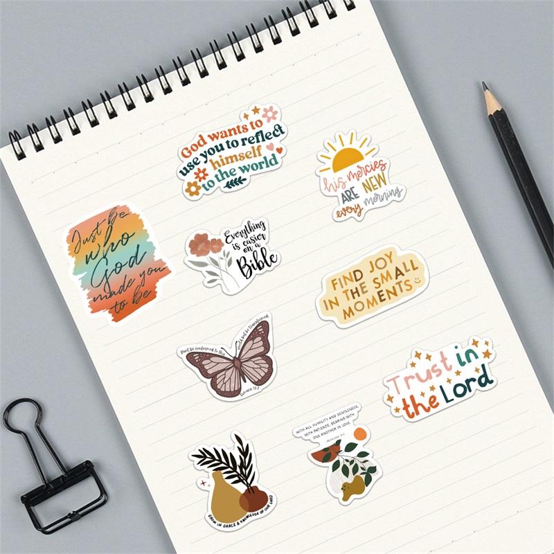 10/30/50PCS Kawaii Boho The Bible Decoration Scrapbooking Accessories PVC Sticker Aesthetic Stationery School Supplies
