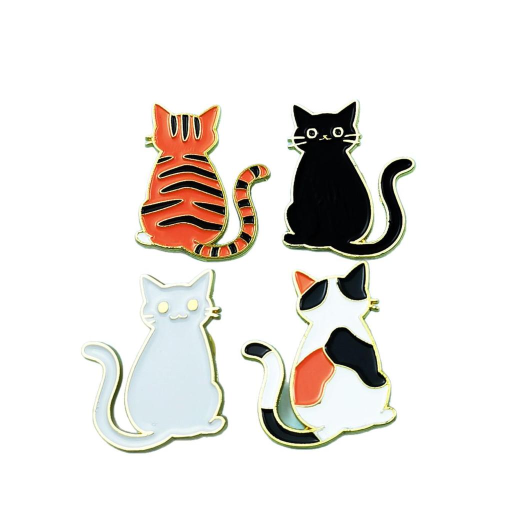 Creative Cartoon Cat Brooch: Cute, Versatile Metal Badge for Clothing, Hats, Bags