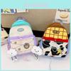 Adorable Cartoon Backpack For Kids With Breathable Nylon Material And Fun Geometric Patterns