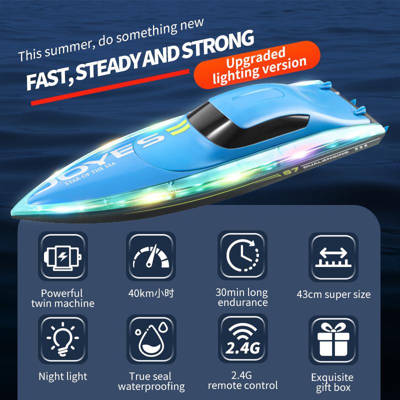 4DRC Remote Control Boat S7 Toy 2.4G High-speed Speedboat Model Electric Yacht Boys And Children Day Gift