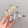 Presilha Ondulada de Pérola Design Nicho Vento Frio Sensação Premium Presilha de Cabelo Adorno de Cabeça Placa para Trás da Cabeça Metal Clipe de Tubarão para Cabelo