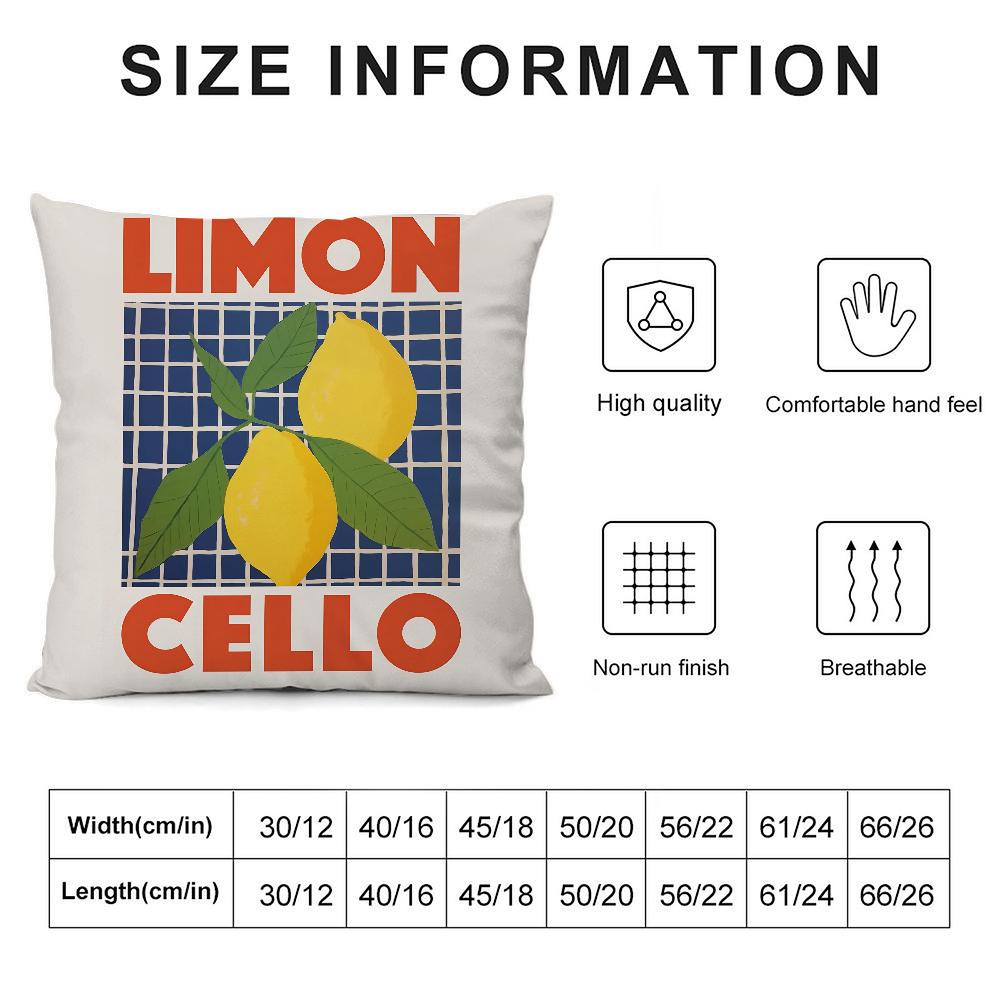 Limoncello Cocktail Pillow Case 3D Print Polyester Fiber 40*40 cm Home Sofa Throw Pillow Cover Decoration Festival Gift