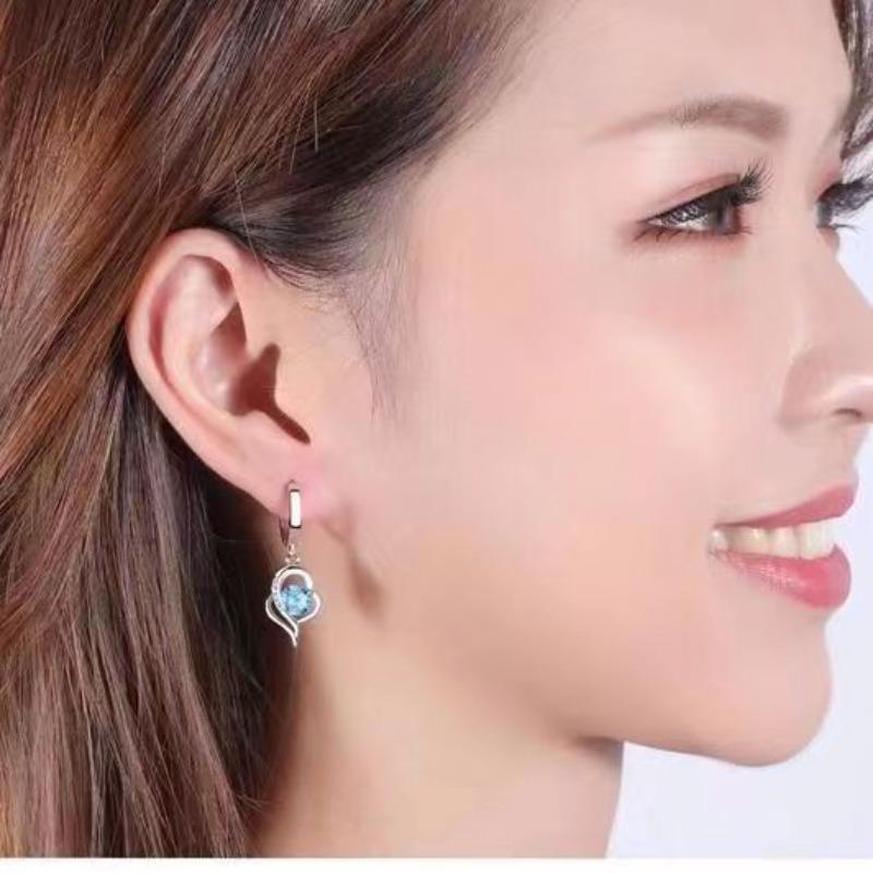 Zinc Alloy 925 Pendant Earrings You Are in My Heart Birthstone Jewelry for Women Birthday Anniversary Gift Fine Ladies