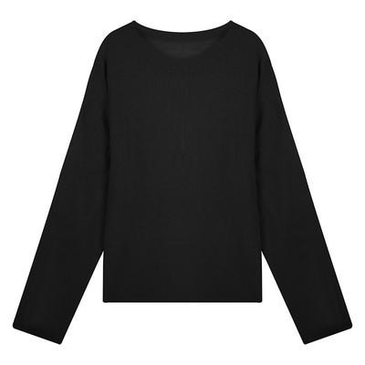 Tencel-Wolle-Mischung Rundhals Strick-Unterhemd Damen Frühherbst Weich Wachsig Leicht Pullover Langarm Fauler Stil Pullover Dünn