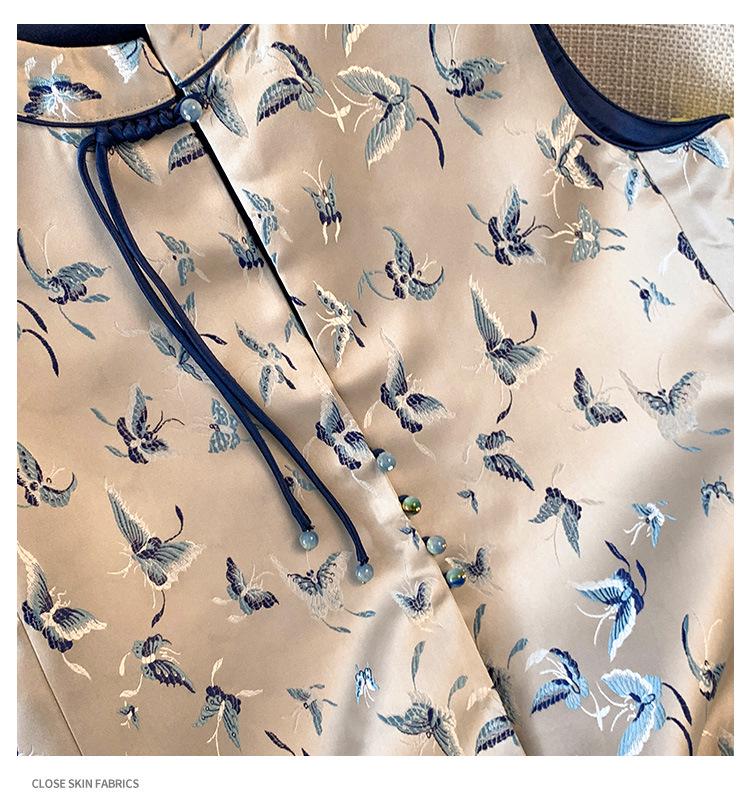 2025 Retro Chinese Style Embroidered Vest with Frog Button - Women's Sleeveless Top for Spring and Autumn