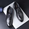 2025 Wenzhou Leather Shoes Men's Genuine Leather Business High-end British Style Men's Shoes Dress Commuter Wedding Derby Shoes Black
