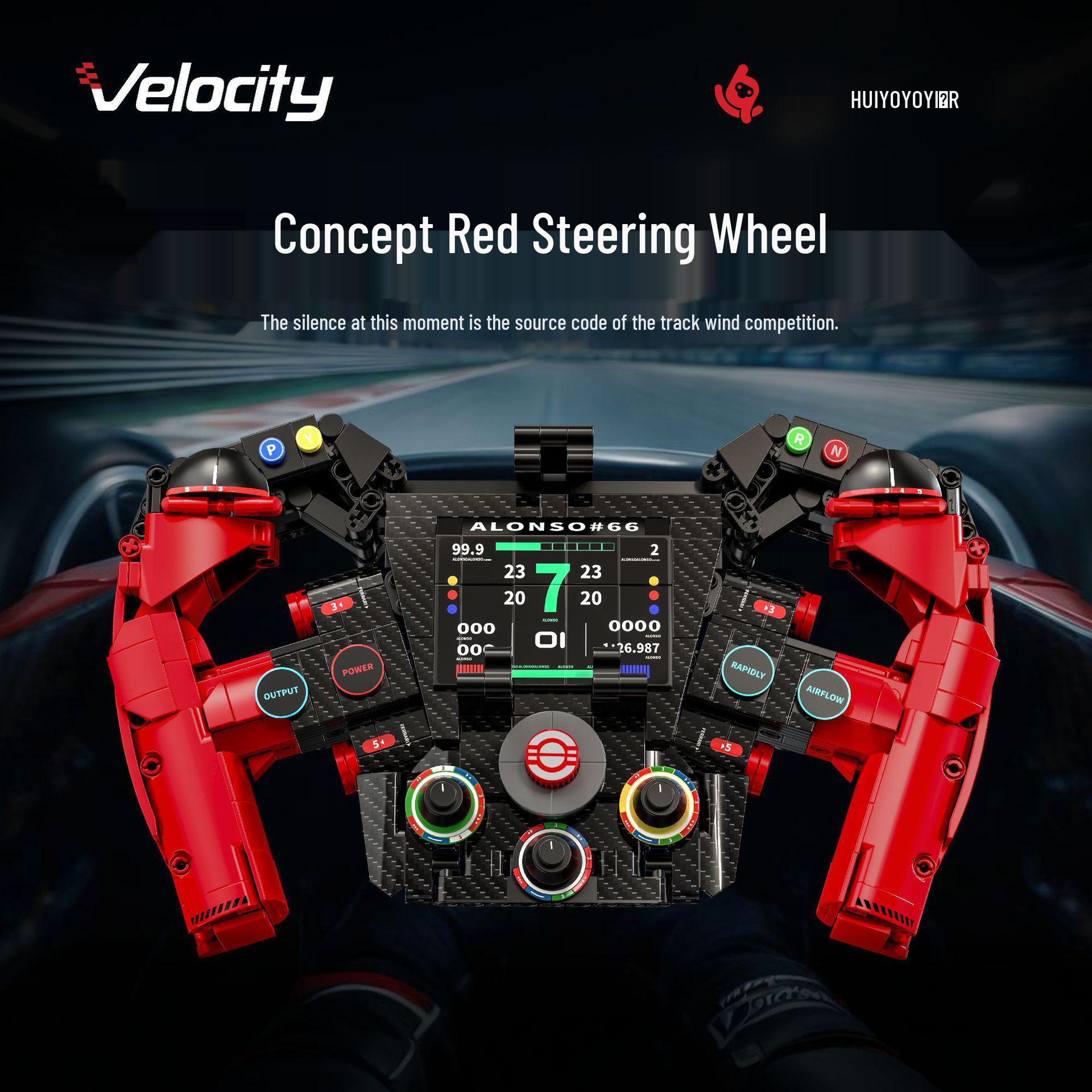 Cross-Border H2002 Racing Steering Wheel for LEGO Technic Sports Car Building Block Toy